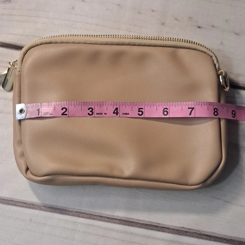 Beige 2 Zipper Section Travel Bag